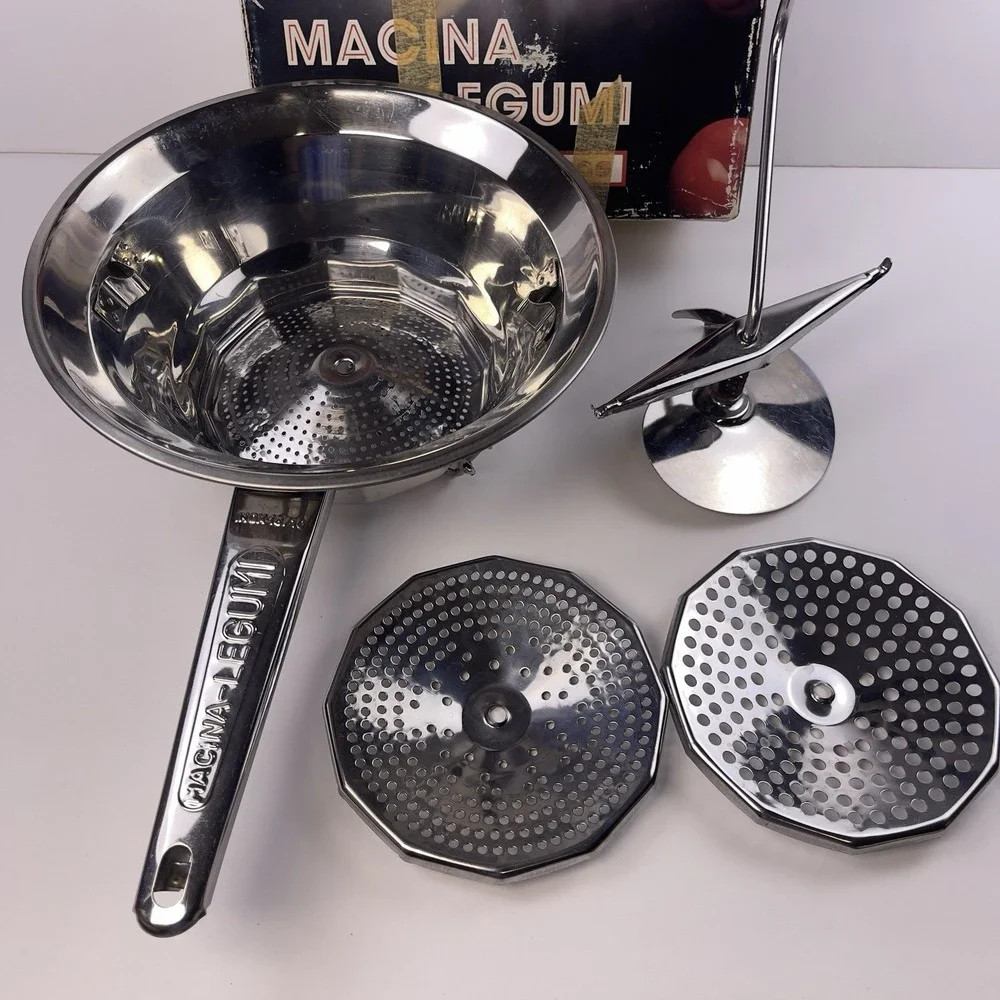 Macina Legumi 18/10 Stainless Steel Veg Food Mill Made in Italy w/Original Box
